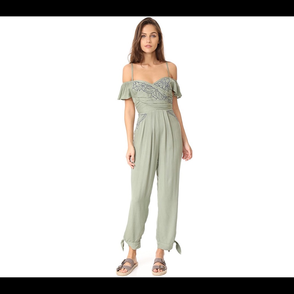 Free People In The Moment Embroidered Jumpsuit XS